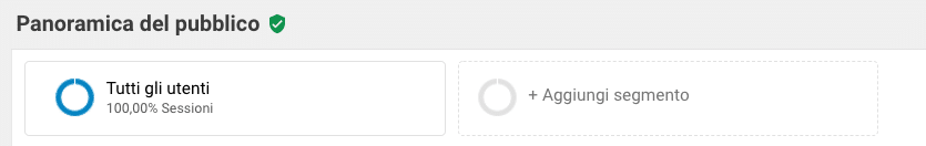 Selettore segmenti Google Analytics