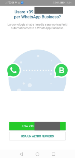 Account Business WhatsApp Numero di telefono