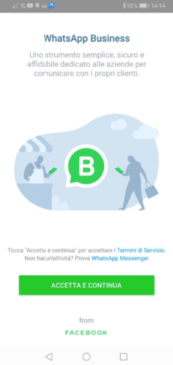 Account Business WhatsApp - Avvio Applicazione