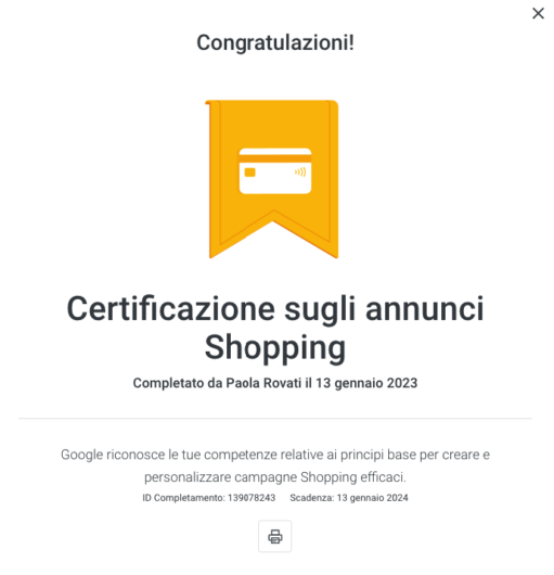 Certificazione Annunci Shopping