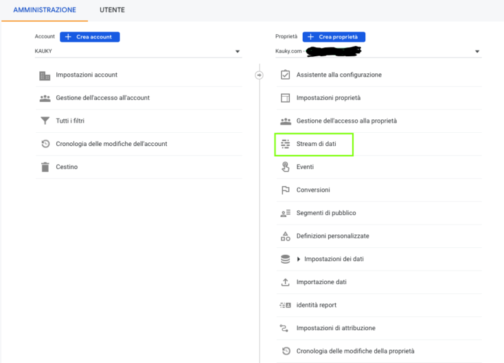 Stream di Dati Google Analytics 4